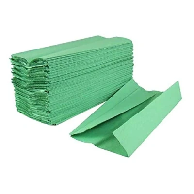 Image of 2Work 1 Ply C Fold Hand Towels Green (Pack of 100) HC128GRVW