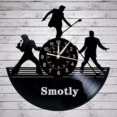 Image of Smotly Vinyl wall clock, singer Elvis theme artist home decoration digital clock gift. (Gift hook)