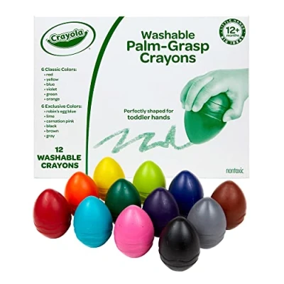 Image of Crayola Palm Grasp Crayons, Egg Gift for Toddlers, 12 Count