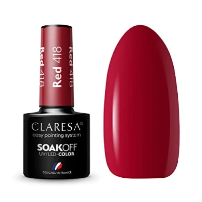 Image of Claresa UV LED Nail Polish Collection Hybrid Manicure Soak Off Red No. 418 5 ml