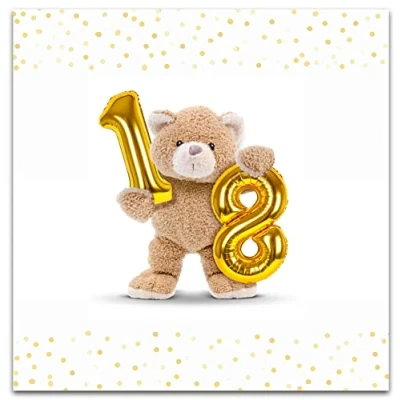 Image of 18th Birthday Card, Greeting Happy Cards, Age 18 Milestone Multi, One Size, (SSWL002)