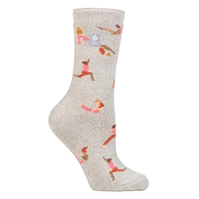 Image of HEAT HOLDERS Womens Fun Hobby Socks Lite Novelty Winter Fleece Lined Thermal (4 8, Namaste)