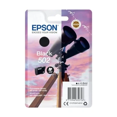 Image of Epson 502 Binoculars Black, Original Ink Cartridge, XP 5100 5105 5150 5155 WF 2860DWF 2865DWF 2880 2885