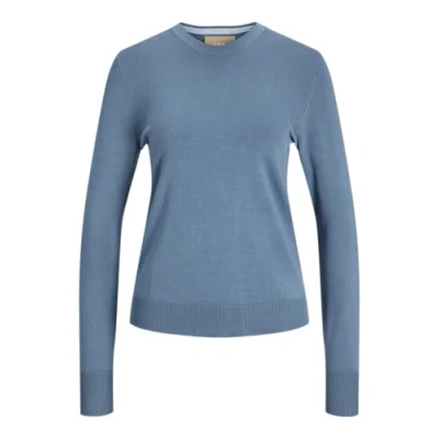 Image of JJXX Women&#039;s Jxcara Comfy Crew Neck Knit Longsleeve T Shirt, Coronet Blue/Detail:/Skyway, XS