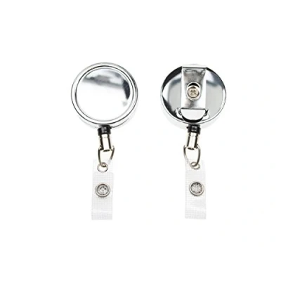 Image of ID Card It Holder Key Clip Reel Chrome with Strap (100)