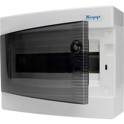 Image of Kopp Flush mounted Fuse Box with Door Single Row for 12 Poles, 1 Pair Grey/Black, 350911047