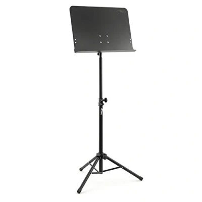 Image of TIGER MUS14 BK Orchestral Sheet Music Stand Telescopic Orchestras, Schools, Singers and Solo Musicians Lip height 62 102cm Black