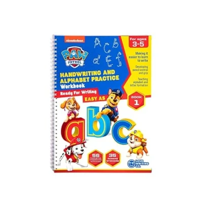 Image of Love Writing Co Paw Patrol™ Learn To Write The Alphabet and Handwriting Practice Activity Book Ages 3 5 Build Pencil Control Phonics [Ring bound] 56 Pages &amp; 35 Stickers