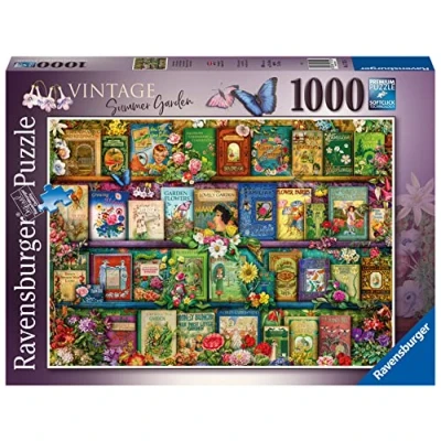 Image of Ravensburger Aimee Stewart Vintage Summer Garden 1000 Piece Jigsaw Puzzle for Adults &amp; Kids Age 12 Years Up, Black