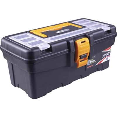 Image of Eco Master Series tool boxes With removable tote tray and organiser compartments built into the lid. sturdy plastic catches carrying handle (13 Inch)