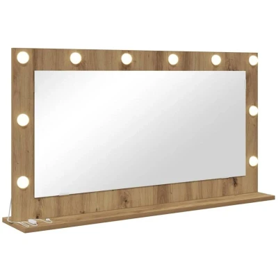 Image of vidaXL Vanity Mirror Artisan oak Wood and glass 100 x 55 cm