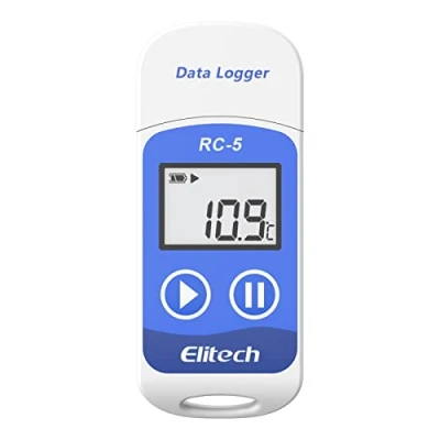 Image of Temperature Data Logger, Elitech RC 5 Reusable Recorder, USB 2.0, 32000 Points, Software for Mac and PC with Calibration Certified