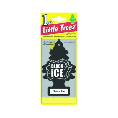Image of Little Trees Air Freshener Tree MTR0004 Black Ice Fragrance For Car Home Boat Caravan Single Pack
