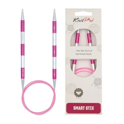 Image of KnitPro SmartStix Circular Needle 100cm 7.00mm 3pcs, Pink