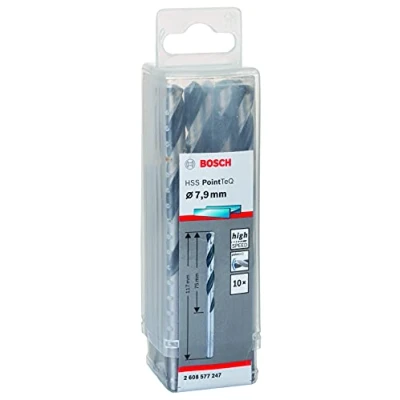 Image of Bosch Professional 10 Piece PointTeQ HSS Twist Drill Bit (for Metal, 7.9 x 75 117 mm, Driver Accessories)