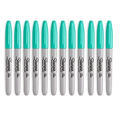 Image of Sharpie Fine Point Permanent Marker Aqua 12 Pack