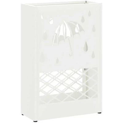Image of vidaXL White Umbrella Stand 28x12x41 cm, Steel