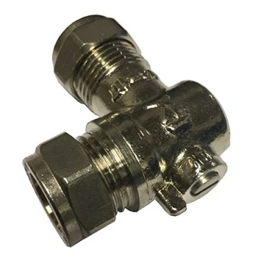 Image of Pack of 2 15mm Chrome Angled Isolation Valve (Known as Service Valve/Service valves / Valve/isolating Also Available in 1,2,5 and 10 Bag Quantities)