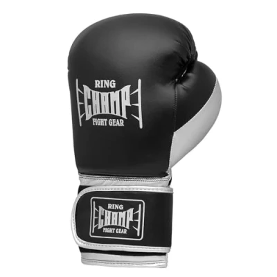 Image of RingChamp® Boxing Gloves Kickboxing Punch Bag Sparring Muay Thai Training Fighting Mitts (RC Sliver, 12oz)