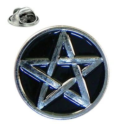 Image of Pentacle Symbol Metal Enamelled Pin Badge Lapel XJKB3 34
