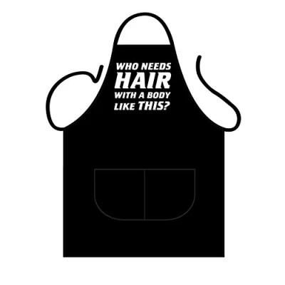 Image of Iconic Aprons Who Needs Hair Apron, Polyester Cotton, Multi Colour, 90 x 69 0.1 cm