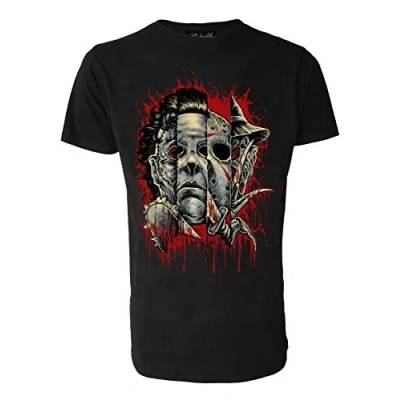 Image of Faces of Horror Genuine Darkside Movie Inspired Mens T Shirt Medium Black