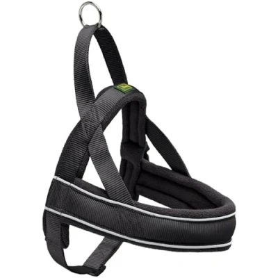 Image of Hunter Racing Norwegian harness for dogs, nylon, reflective, coat friendly, Black, M