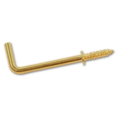 Image of Merriway BH02237 (15 Pcs) Electro Brass Plated Square Shouldered Dresser Hooks, 38mm (1.1/2 inch) Pack of 15 Pieces