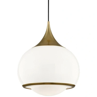 Image of Reese 1 Light Large Pendant Brass, Glass
