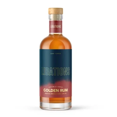 Image of Libations Double Aged Golden Rum 40% ABV Blend of 3 5 Year Rums, Ex Bourbon 70cl