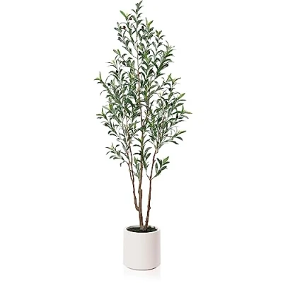 Image of LOMANTO Artificial Olive Tree, Silk, Green