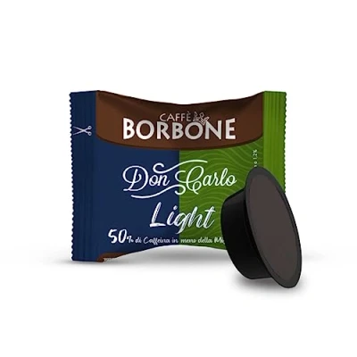 Image of Caffè Borbone Don Carlo, Light coffee Blend, 50% less caffeine than the Blue Blend 100 Capsules Compatible with Lavazza®* A Modo Mio®* machines for domestic use
