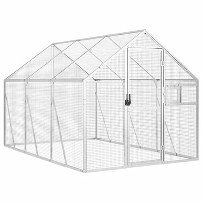Image of vidaXL Aviary Silver 1.79x3x1.85 m Aluminium