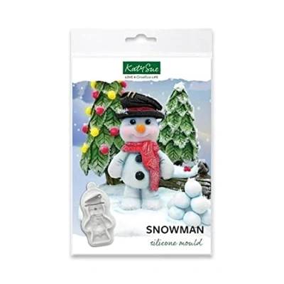 Image of Katy Sue Snowman Silicone Mould for Cake Decorating &amp; Crafts Makes a Character 77mm / 3 Inches Tall and 50mm 2 Wide