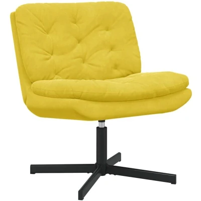 Image of Swivel Relaxing Chair Yellow 63 x 75 76 cm Velvet Vidaxl