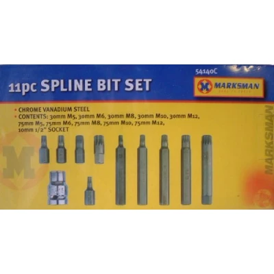 Image of 11 PC Piece Spline BIT Set M6 M8 M10 M12 M5 and More