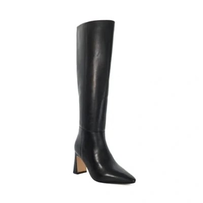 Image of Dune Ladies STARTLER Knee High Heel Boots Size UK 7 Block Black