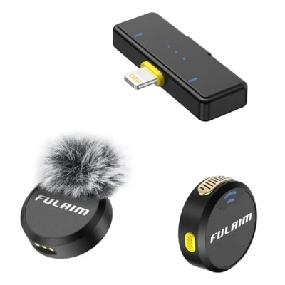 Image of FULAIM Wireless Lavalier Microphone for iPhone iPad, Small with Noise Cancellation Clip on Interview Live Streaming Vlog YouTube TikTok