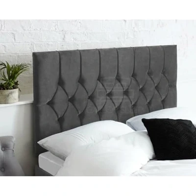 Image of Gallop Sleep Diamond Cut Plush Velvet Headboard for Divan Bed Bedroom Furniture (king Size 5 FEET, Height 20 INCHES, Grey)