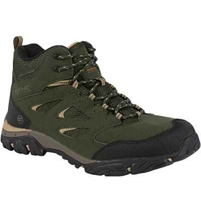 Image of Regatta Mens Holcombe IEP Mid Rise Walking Hiking Boots, Green, 10 UK
