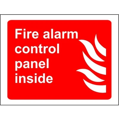 Image of Fire alarm control panel inside Safety sign Self adhesive sticker 300mm x 200mm