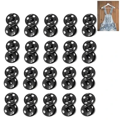 Image of 40 Sets Rust Proof Metal Snap Fasteners Sewing Press Studs Buttons for Clothes Purse Handbag Craft DIY Supplies(15mm)