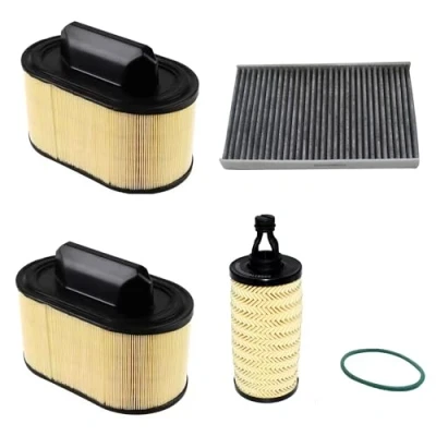 Image of Kit of Air Filter and Oil for Maserati Ghibli Levante Quattroporte 670001545, 670005021, 000311401