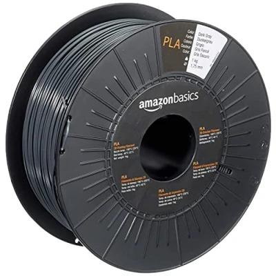 Image of Amazon Basics PLA 3D Printer Filament, 1.75mm, Dark Gray, 1 kg Spool