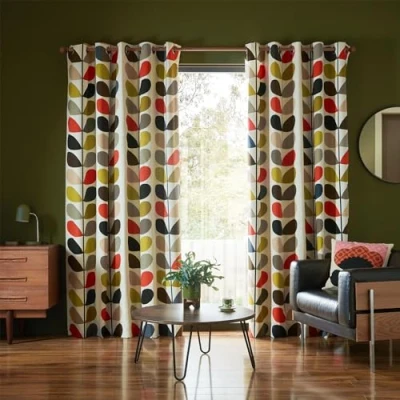 Image of Orla Kiely Multi Stem Eyelet Curtains 46x90&quot;/117x229cm