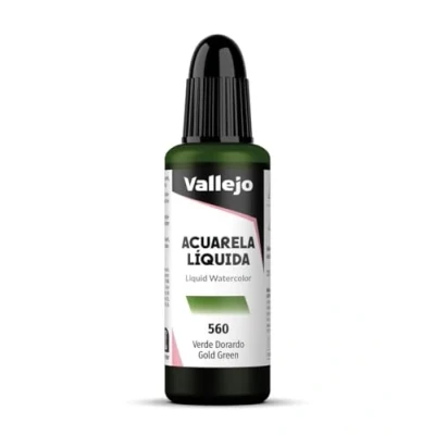 Image of Vallejo 32 ml Golden Green Liquid Watercolour