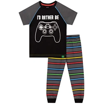 Image of Harry Bear Boys Gaming Pyjamas Black Age 5 to 6 Years