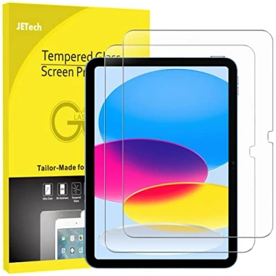 Image of JETech Screen Protector for iPad 10 (10.9 Inch, 2022 Model, 10th Generation), 9H Tempered Glass Film, HD Clear, 2 Pack