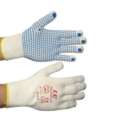Image of GLOVES, NLNW D, NLFPIC LOW LINT,NYLON DOTTED, WHITE, SIZE 9/L