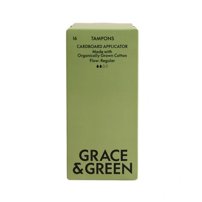 Image of Grace &amp; Green Organic Cotton Applicator Tampons 16 units